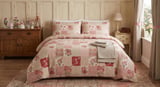 Maki Home Battal Boy 240x220 Pamuklu Patchwork Gül Desenli Nevresim Seti - Country Tarz Kırkyama Model