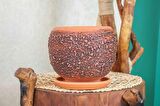 PÜSKÜRTME MODEL TABAKLI ALTI DELİK TERRACOTA TOPRAK SAKSI