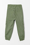 Çift Cepli Kordonlu Jogger Gabardin Erkek Çocuk Pantolon