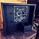 Black Coffee Roaster Askı ve Açacaklı Dekoratif Ürün