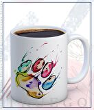 Baskılı Kupa Bardak Seramik Mug - Sulu Boya Pati