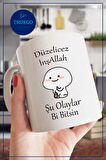 Baskılı Kupa Bardak Seramik Mug - Düzelicez İnşAllah Be Şu Olaylar Bi Bitsin