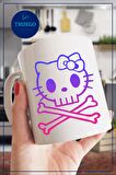 Baskılı Kupa Bardak Seramik Mug - Renkli Kedi Kemik