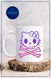 Baskılı Kupa Bardak Seramik Mug - Renkli Kedi Kemik