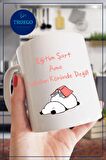 Baskılı Kupa Bardak Seramik Mug - Eğitim Şart Ama Sabahın Köründe Değil