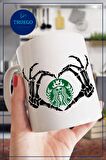 Baskılı Kupa Bardak Seramik Mug - İskelet Starbucks
