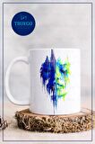 Baskılı Kupa Bardak Seramik Mug -Kadın Tablo