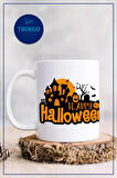Baskılı Kupa Bardak Seramik Mug -Happy Halloween