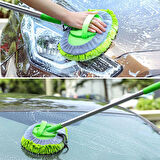 Çok Fonksiyonlu Mikrofiber Oto Fırçası Mopu Yedek Bezli Teleskopik Saplı Araba Yıkama Fırçası