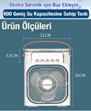 Masaüstü Taşınabilir Buzlu Vantilatör Su Soğutmalı Led Işıklı Soğutucu Fan Aır Cooler Fan