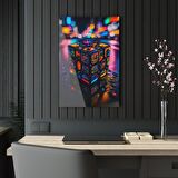 LEYLASER Rubik Küp Cam Tablo Duvar Dekoru