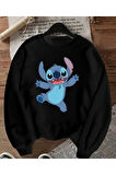 Baskı Detaylı Bisiklet Yaka İçi Polarlı Sweatshirt