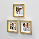 Nobbystar Yapışkanlı Sök-Tak Paspartulu Altın 14x14cm POLA Kare Fotoğraf Çerçevesi - 3'lü Paket