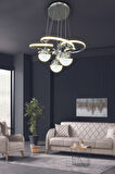 Modern Sarkıt Florya 4 Toplu Led Avize Salon & Oturma Odası Avizesi 