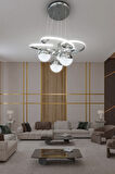 Modern Sarkıt Florya 4 Toplu Led Avize Salon & Oturma Odası Avizesi 