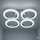 Daire Akrilik 5'Li Plafonyer 3 Renk Tavana Sıfır Led Avize