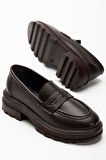 746-759 Kahve Günlük Yüksek Tabanlı Loafer Ayakkabı