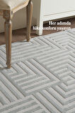 Modern Oturma Odası Halısı Salon Halısı Yolluk Gri Halı Hav Toz Vermez Kolay Temizlenebilir Halı