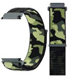 Samsung Active 2 40mm 44mm Huawei Gt2 42mm Uyumlu Kumaş Cırtlı Kamuflaj Kordon Kayış (20mm)