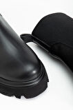 K-815 Siyah Lastikli Yüksek Tabanlı Günlük Kadın Bot 