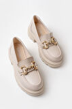 745-773 Bej Günlük Yüksek Tabanlı Loafer Ayakkabı