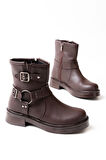 ASKA SHOES 02-2013  Toka Aksesuarlı Fermuarlı Günlük Kadın Bot