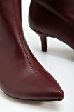 SYT-2025 Bordo Cilt  Günlük Kadın Çizme