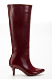 SYT-2025 Bordo Kırışık Rugan Günlük Kadın Çizme   