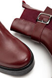 02-2004 Bordo Luna Toka Aksesuarlı Lastikli Günlük Kadın Bot