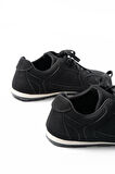 RS-01 Siyah Süet İnce Taban Günlük Spor Ayakkabı