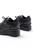 F-185 Siyah Günlük Bağcıklı Taş Aksesuarlı Yazlık Spor Ayakkabı