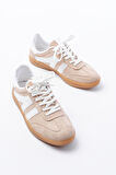 M-1004 Bej Süet Bağcıklı Termo Taban Günlük Kadın Spor