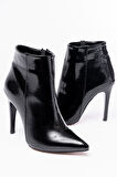 VRT-4802 Siyah Kroko Yüksek İnce Topuklu Fermuarlı Kadın Bot