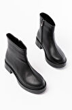 02-3033 Siyah Fermuarlı Günlük Kadın Bot 
