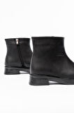 02-3033 Siyah Fermuarlı Günlük Kadın Bot 