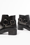 270-3030 Siyah Toka Aksesuarlı Fermuarlı Günlük Kadın Bot