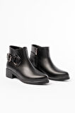 270-3030 Siyah Toka Aksesuarlı Fermuarlı Günlük Kadın Bot