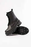 868-356 Siyah Bağcıklı Fermuarlı Günlük Kadın Bot 