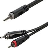 Roxtone 3.5 mm Stereo - Çift Rca Gitar Ses Kablo 3 M RX-K12903