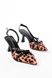 Mengü ST-005 Leopar Günlük 7 cm Topuklu Bayan Ayakkabı