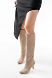 SYT-2004 Bej Süet Günlük Kadın Çizme