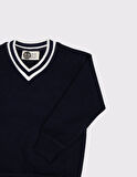 Çocuk V Yaka Triko Yaka Selanik Kumaş Sweat