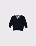 Çocuk V Yaka Triko Yaka Selanik Kumaş Sweat