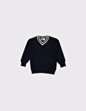 Çocuk V Yaka Triko Yaka Selanik Kumaş Sweat