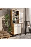 Mezza 5204 SIESTA 69CM KAHVE KÖŞESİ ÇOK AMAÇLI DOLAP 2 KAPAKLI 1 ÇEKMECELİ KİLER MUTFAK DOLABI SEPET-BEYAZ