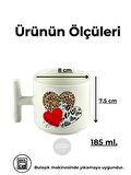DeepCraft Best Quality 'Leopar Kalp' T Kulplu Kupa Yılbaşı,Sevgililer Günü, Hediyelik Kupa 185ML