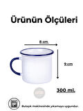 DeepCraft Best Quality Enamel Mavi Kulp Kupa Yılbaşı,Sevgililer Günü, Hediyelik Kupa 300ML