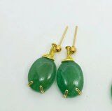 2418 Aventurin altın kaplamalı el yapımı küpe