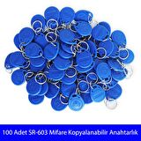100 Adet SARKEY SR-603 Yazılabilir, Kopyalanabilir 13,56 MHz Mifare Anahtarlık,Keyfob, Göstergeç