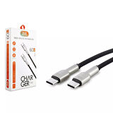 Subzero CL43 60W PD Type-C to Type-C Metal Hasır Hızlı Şarj ve Data Kablosu